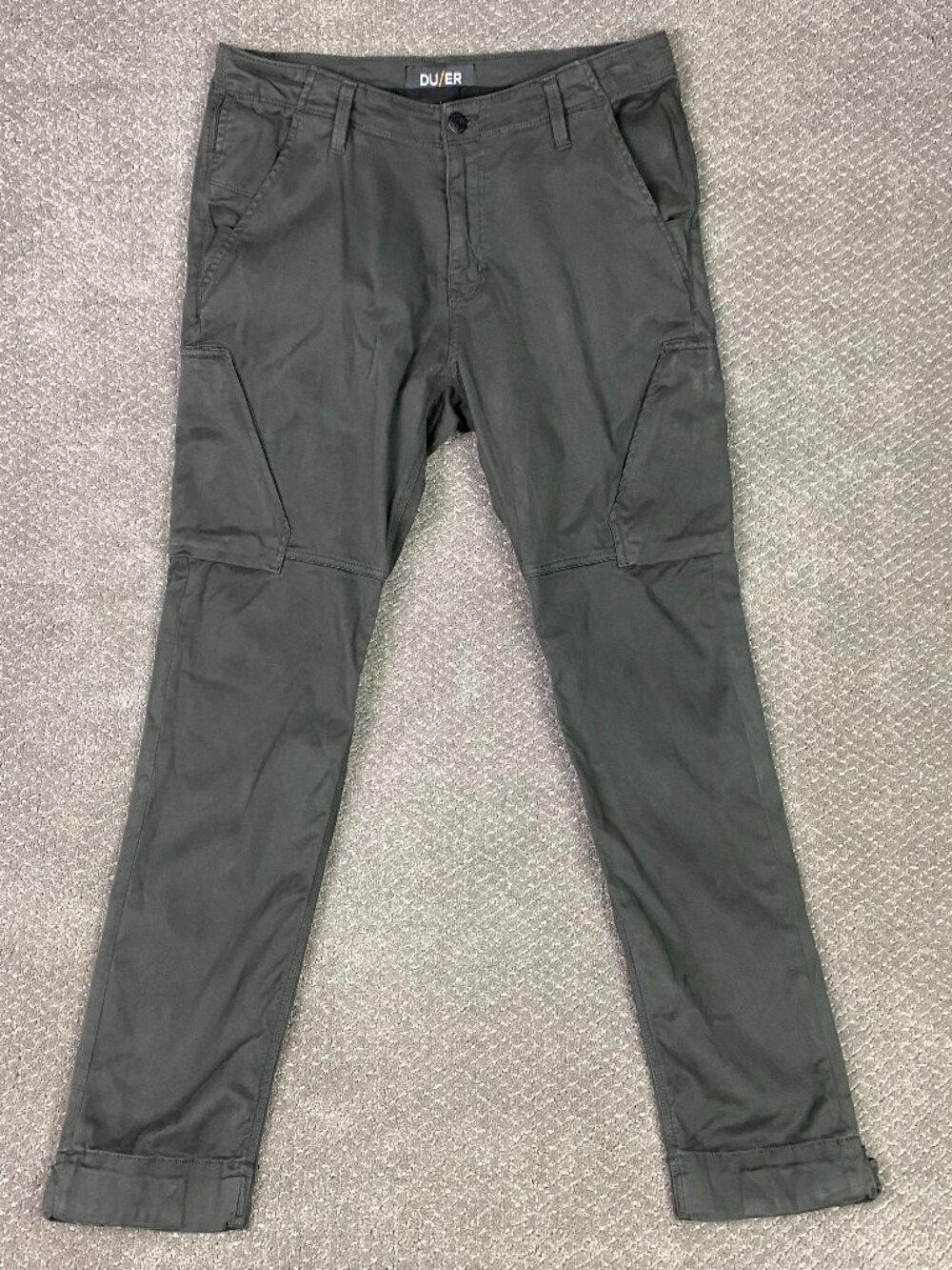 DU/ER Live Free Adventure Pants Mens 33x32 Gray Cargo Hiking Outdoor Duer